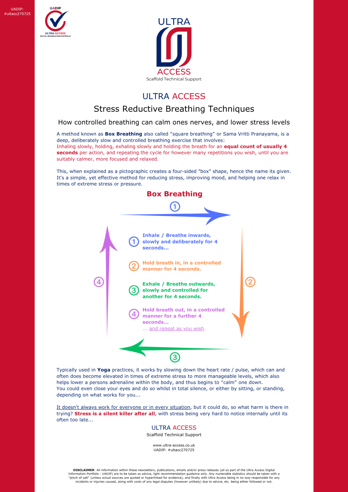 Stress reductive Breathing Techniques