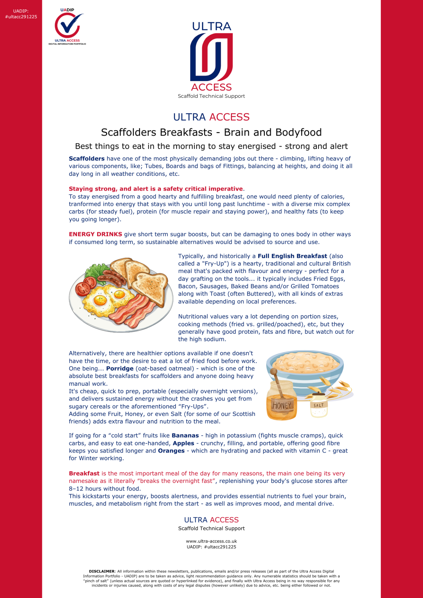 Scaffolders Breakfasts - Brain and Bodyfood