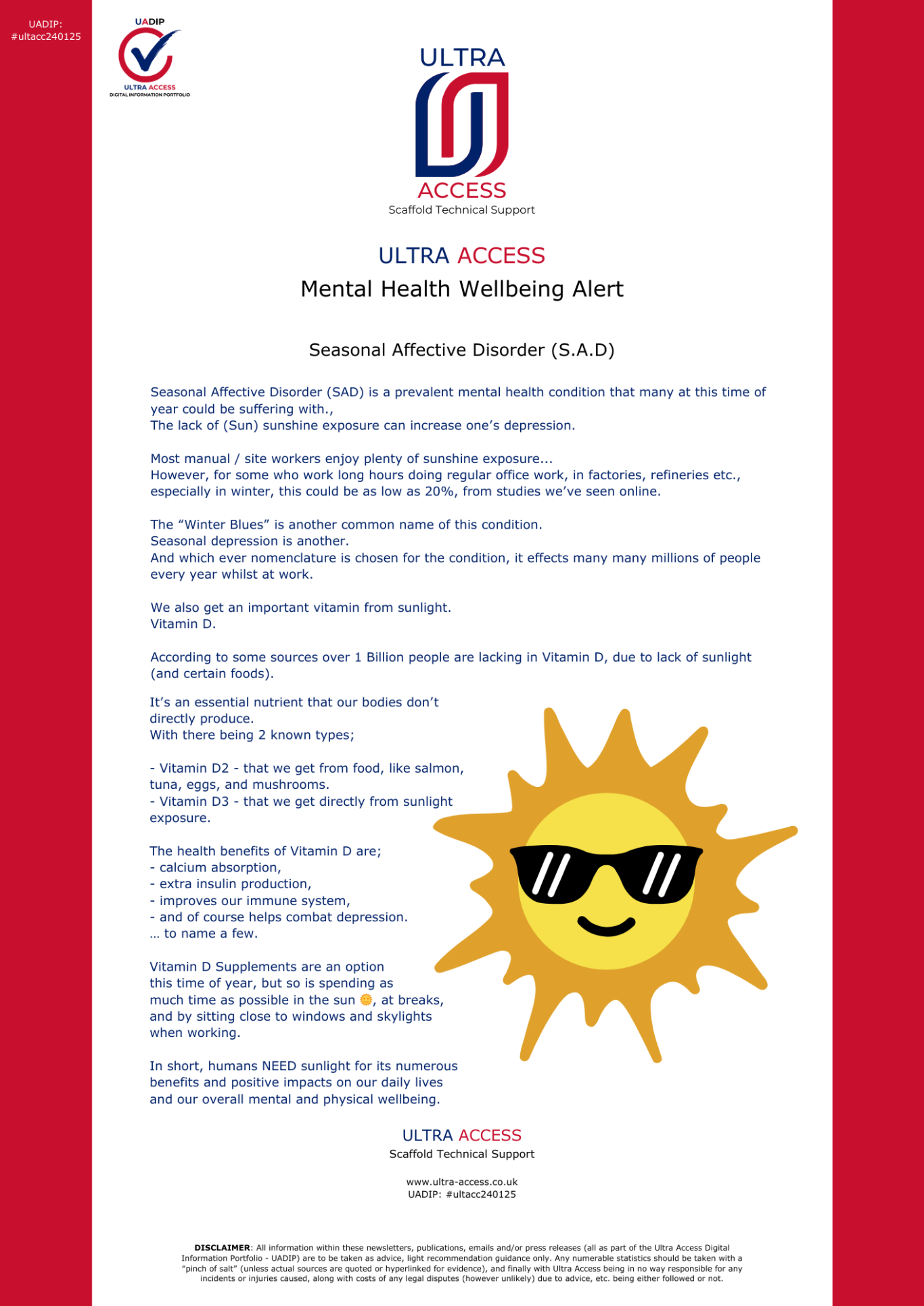 Mental Health Wellbeing Alert (S.A.D)