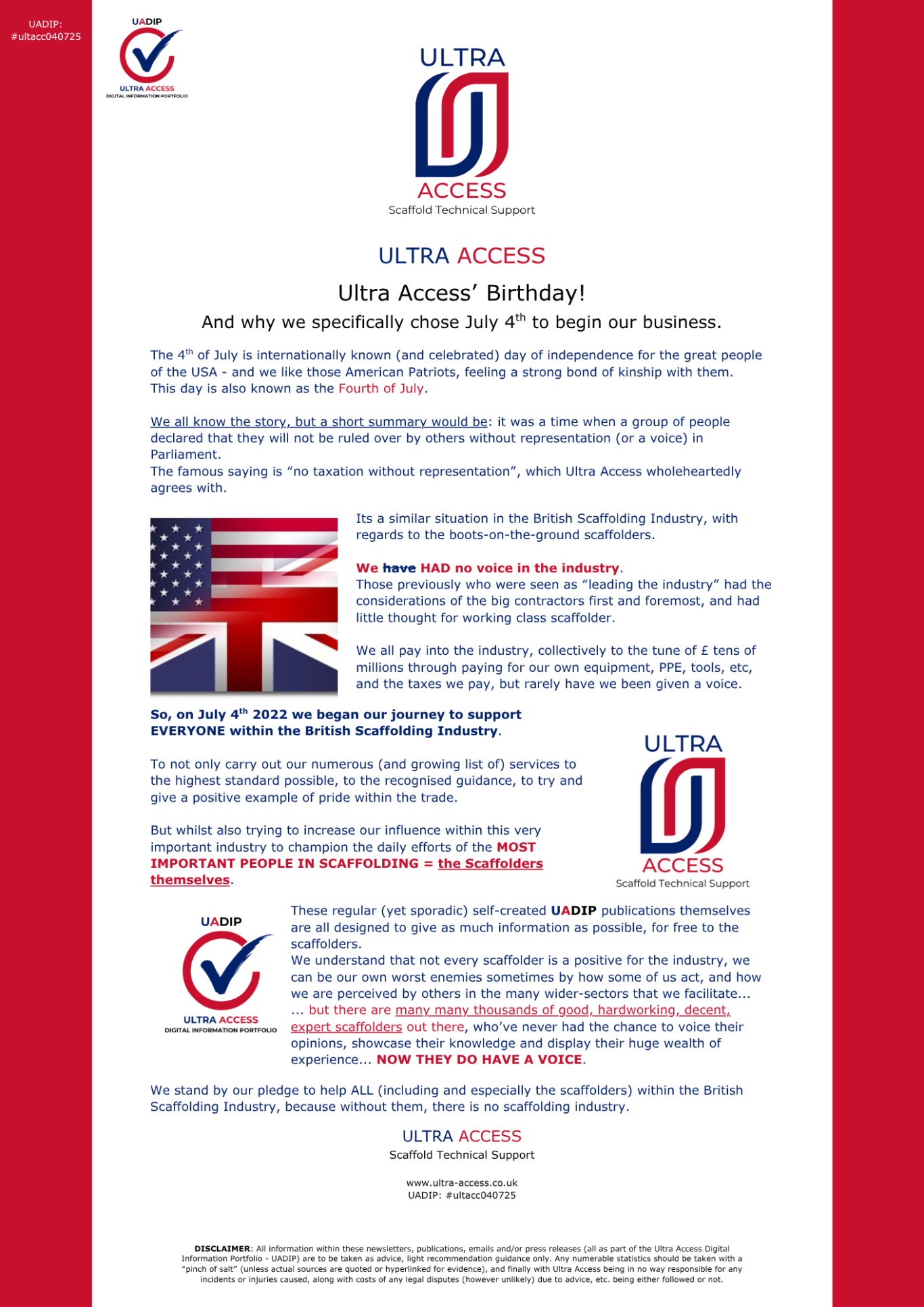 Ultra Access' Birthday! (4th of July)