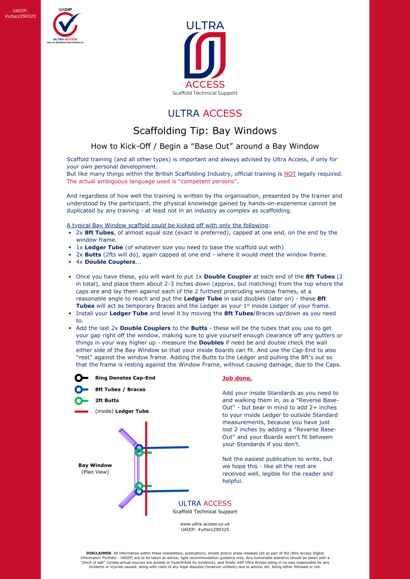 Scaffolding Tip: "Basing-Out" around a Bay Window