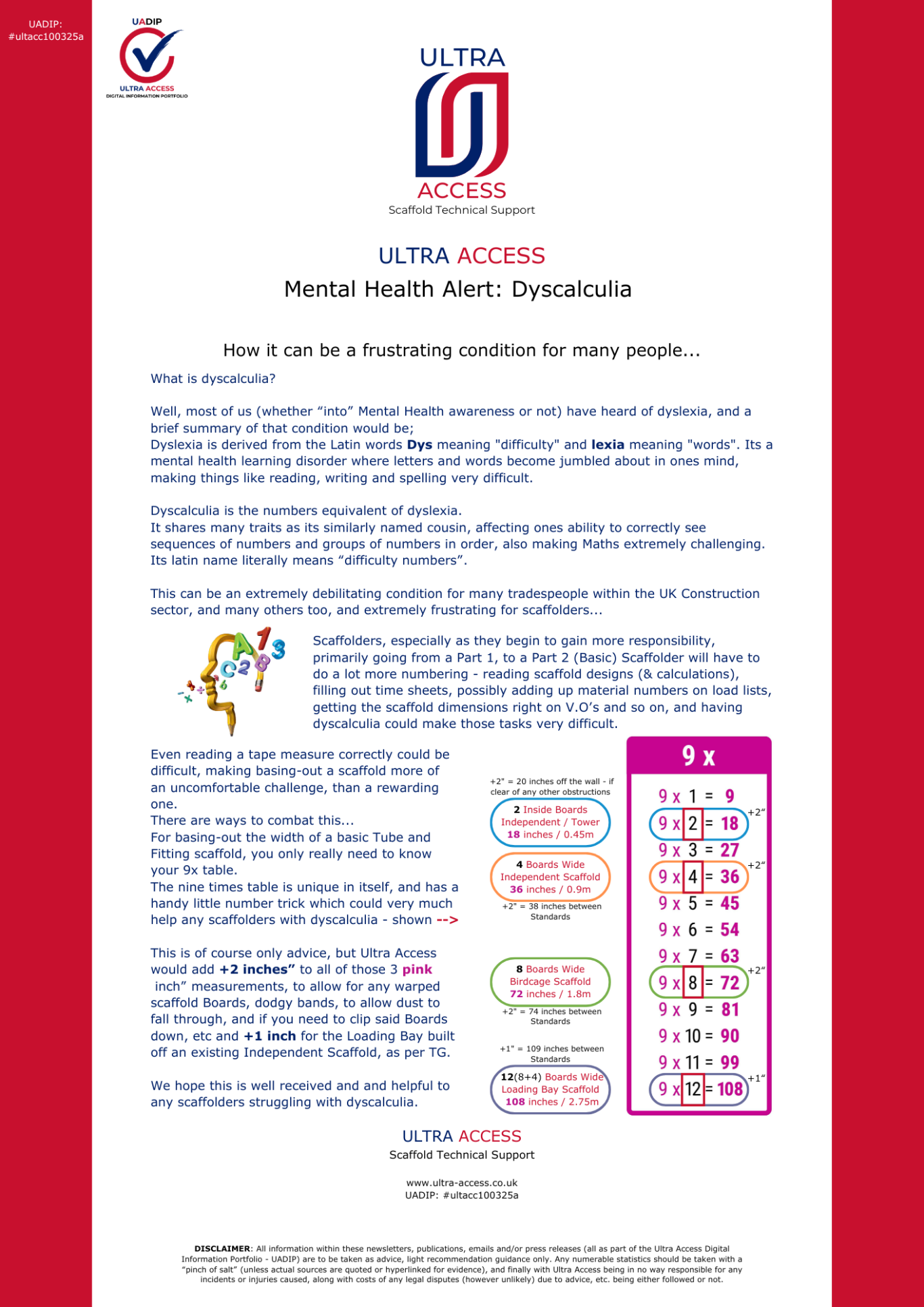 Mental Health Alert (Dyscalculia)