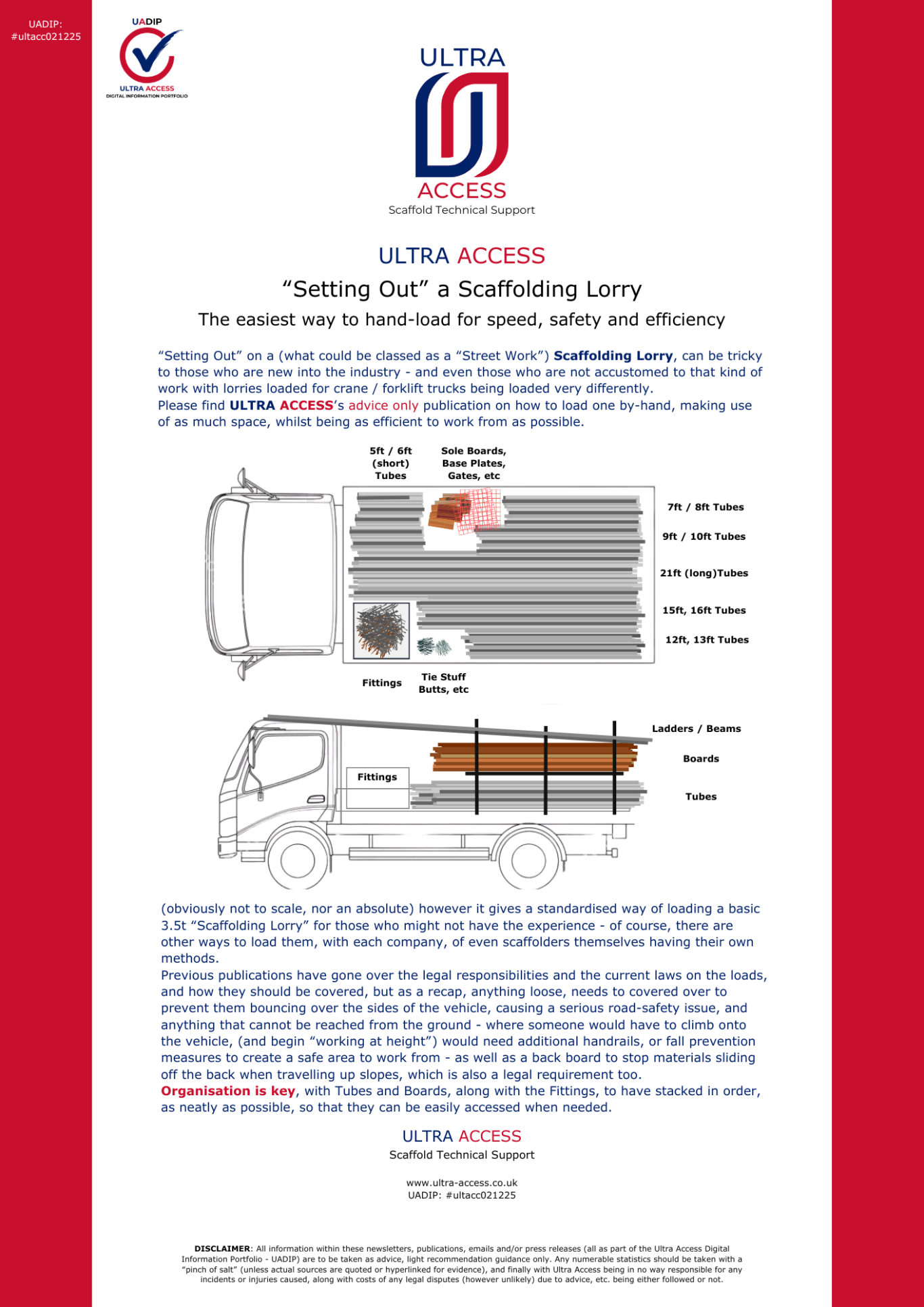 “Setting Out” a Scaffolding Lorry
