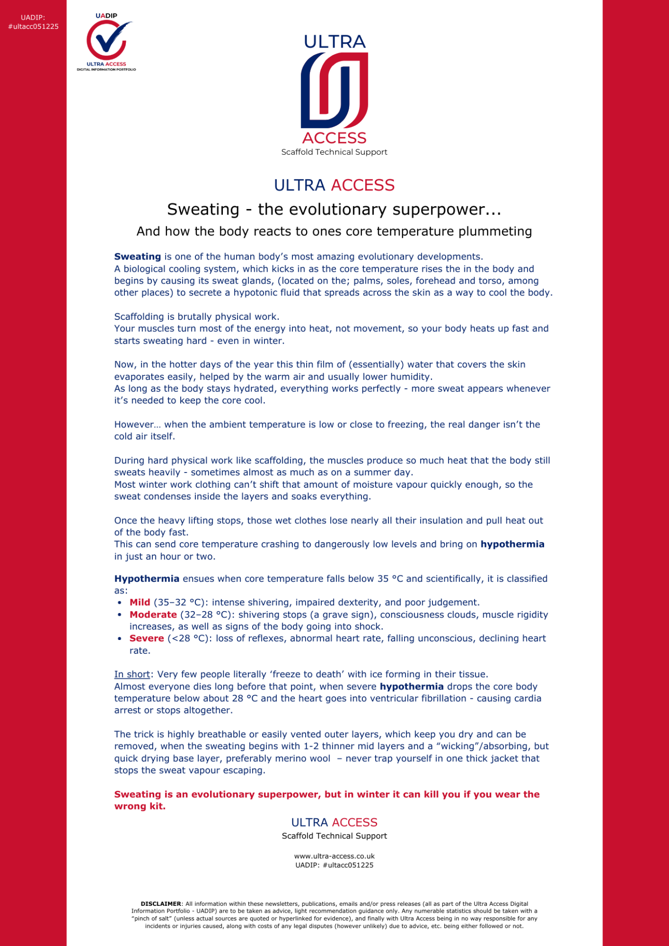 Sweating - the evolutionary superpower