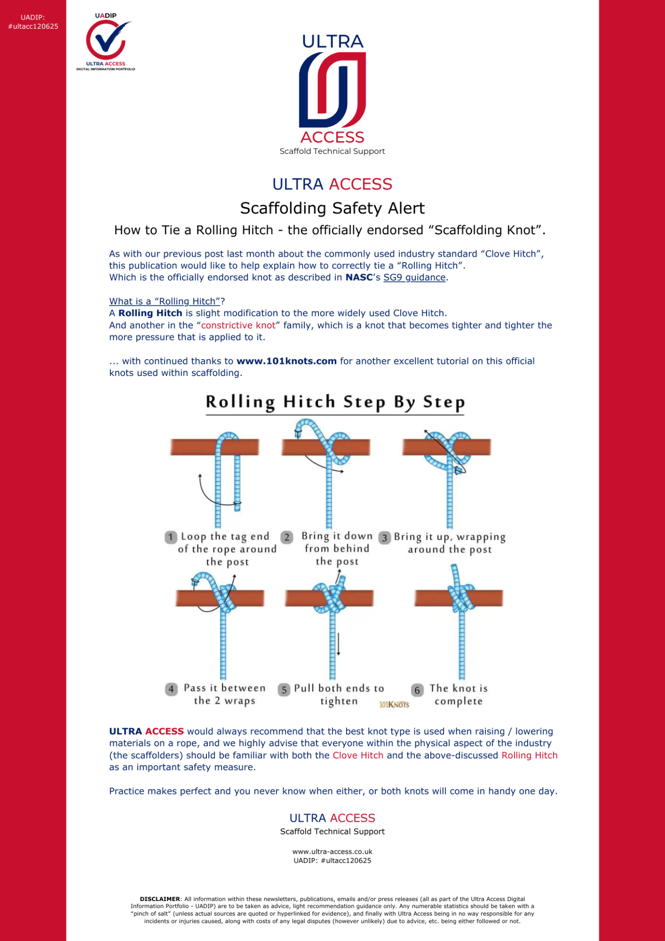 Scaffolding Safety Alert ("Tube Knots")