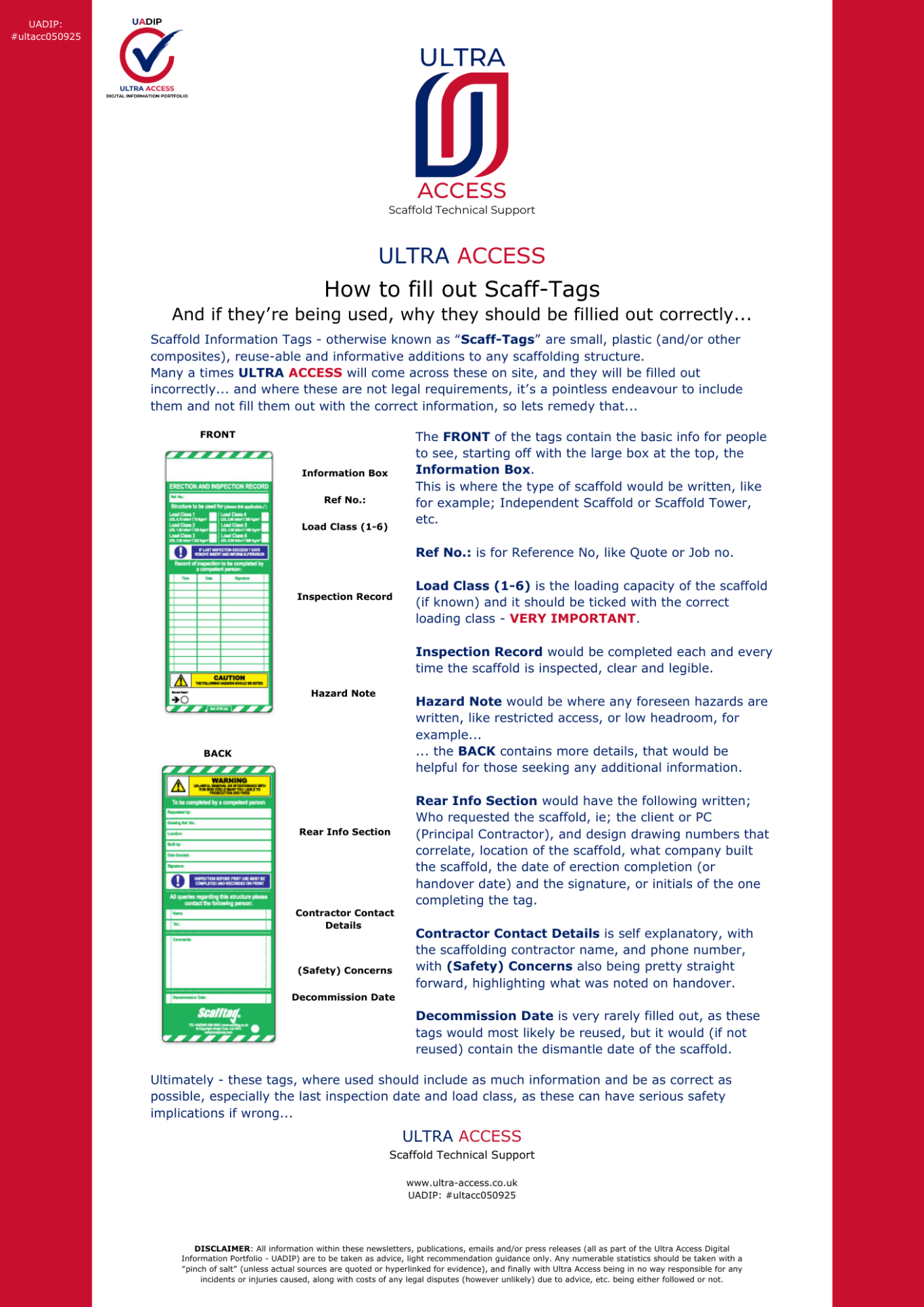 How to fill out a Scaff-Tag